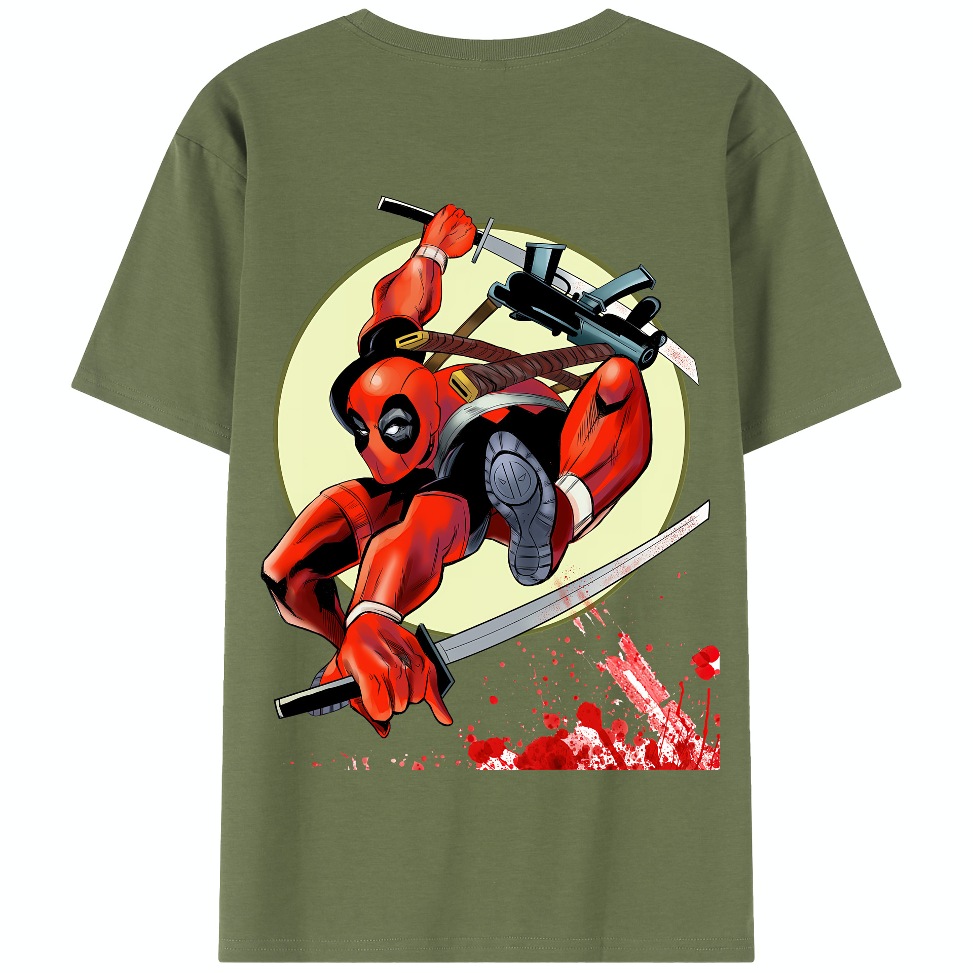（画像用） Deadpool デッドプール 綿100％半袖Tシャツ（背面プリント）